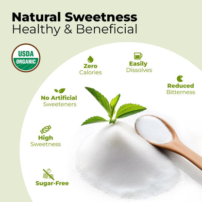 Viccoky Organic Stevia Powder 3oz (86g) – Sugar-Free, 0 Calories, No Additives