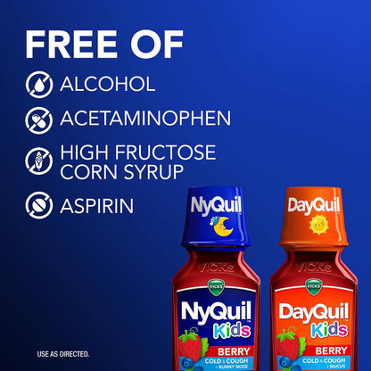 Vicks Kids DayQuil & NyQuil Berry Co-Pack – 6+ Multi-Symptom Relief