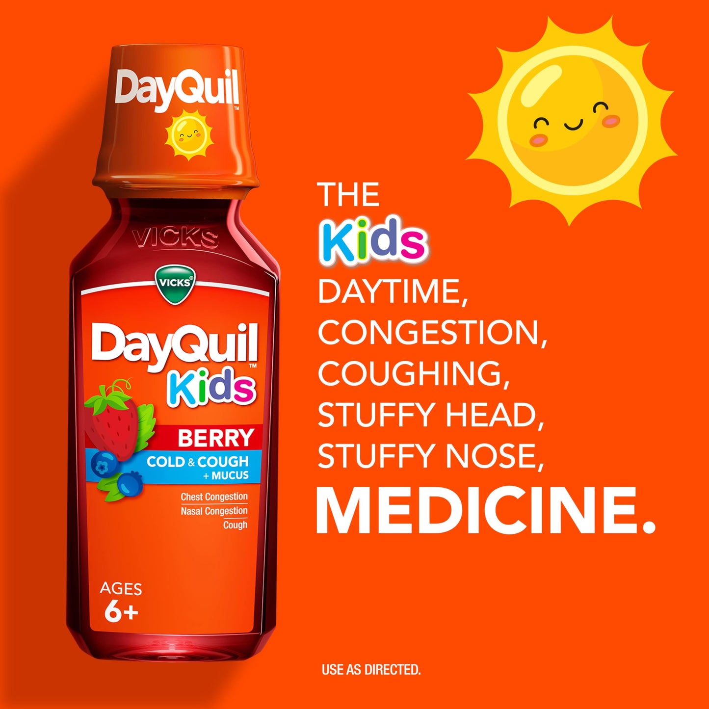 Vicks Kids DayQuil & NyQuil Berry Co-Pack – 6+ Multi-Symptom Relief