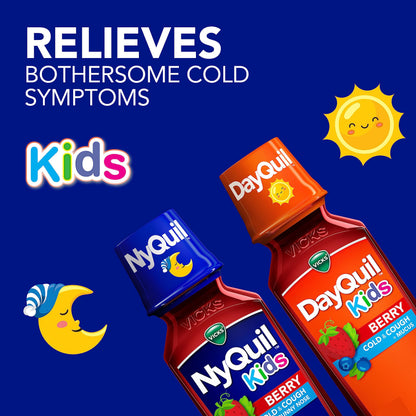 Vicks Kids DayQuil & NyQuil Berry Co-Pack – 6+ Multi-Symptom Relief