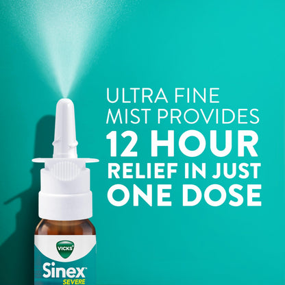 Vicks Sinex Severe Allergy & Sinus Nasal Spray – Ultra Fine Mist, 12-Hour Relief (265 Sprays x 2)