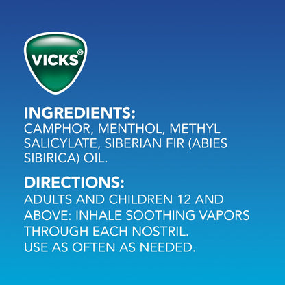 Vicks VapoInhaler – On-the-Go Non-Medicated Nasal Inhaler with Menthol Vapors