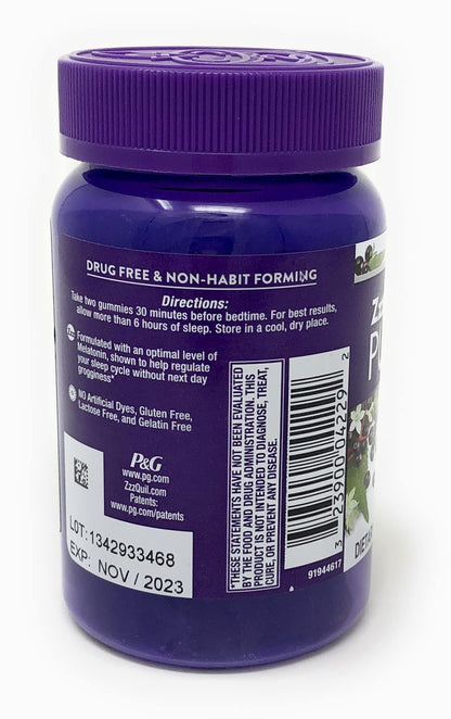 Vicks ZzzQuil PURE Zzzs Sleep + Immune Support Gummies – Melatonin, Elderberry & Zinc (42 ct)