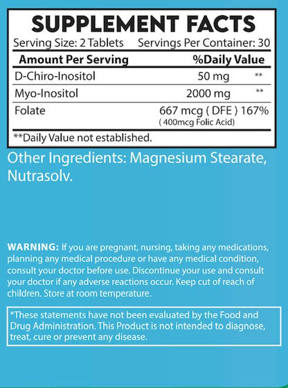 Vidalocity Women’s Fertility Support – D-Chiro-Inositol, Myo-Inositol & Folate | 60 Veg Capsules