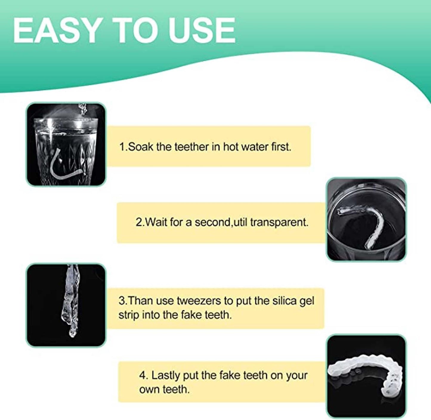 2 Pairs Temporary Adjustable Smile for Women and Men - White