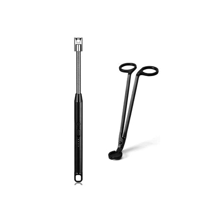 Vidisan Rechargeable Candle Lighter & Wick Trimmer – Candle Accessory Set (USB, Black)
