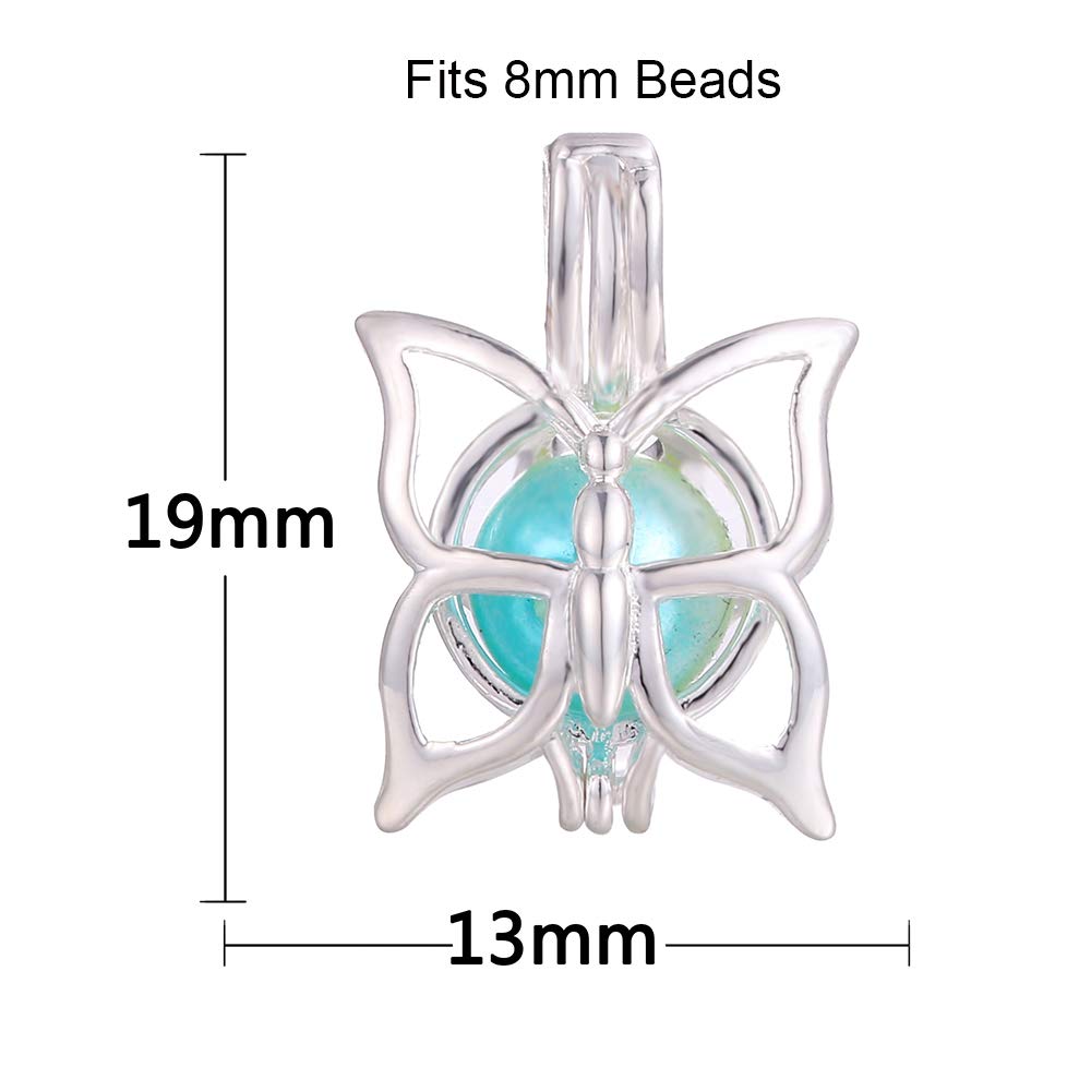 Vie jeune 10pcs Silver Butterfly Pearl Cage Pendants | Diffuser Jewelry DIY