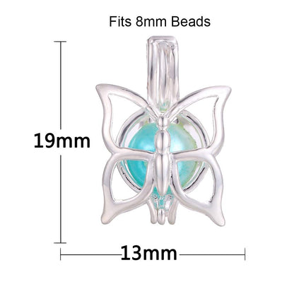 Vie jeune 10pcs Silver Butterfly Pearl Cage Pendants | Diffuser Jewelry DIY