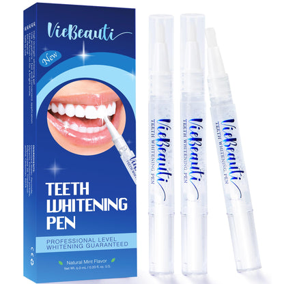 VieBeauti Teeth Whitening Pen (3 Pcs) – 30+ Uses, Safe & Painless, Travel-Friendly