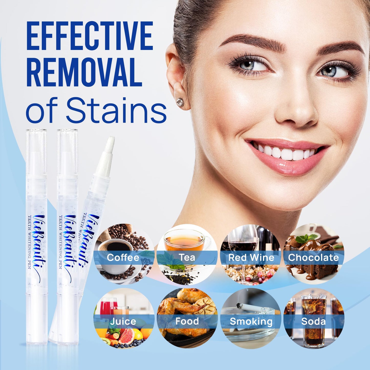 VieBeauti Teeth Whitening Pen (3 Pcs) – 30+ Uses, Safe & Painless, Travel-Friendly