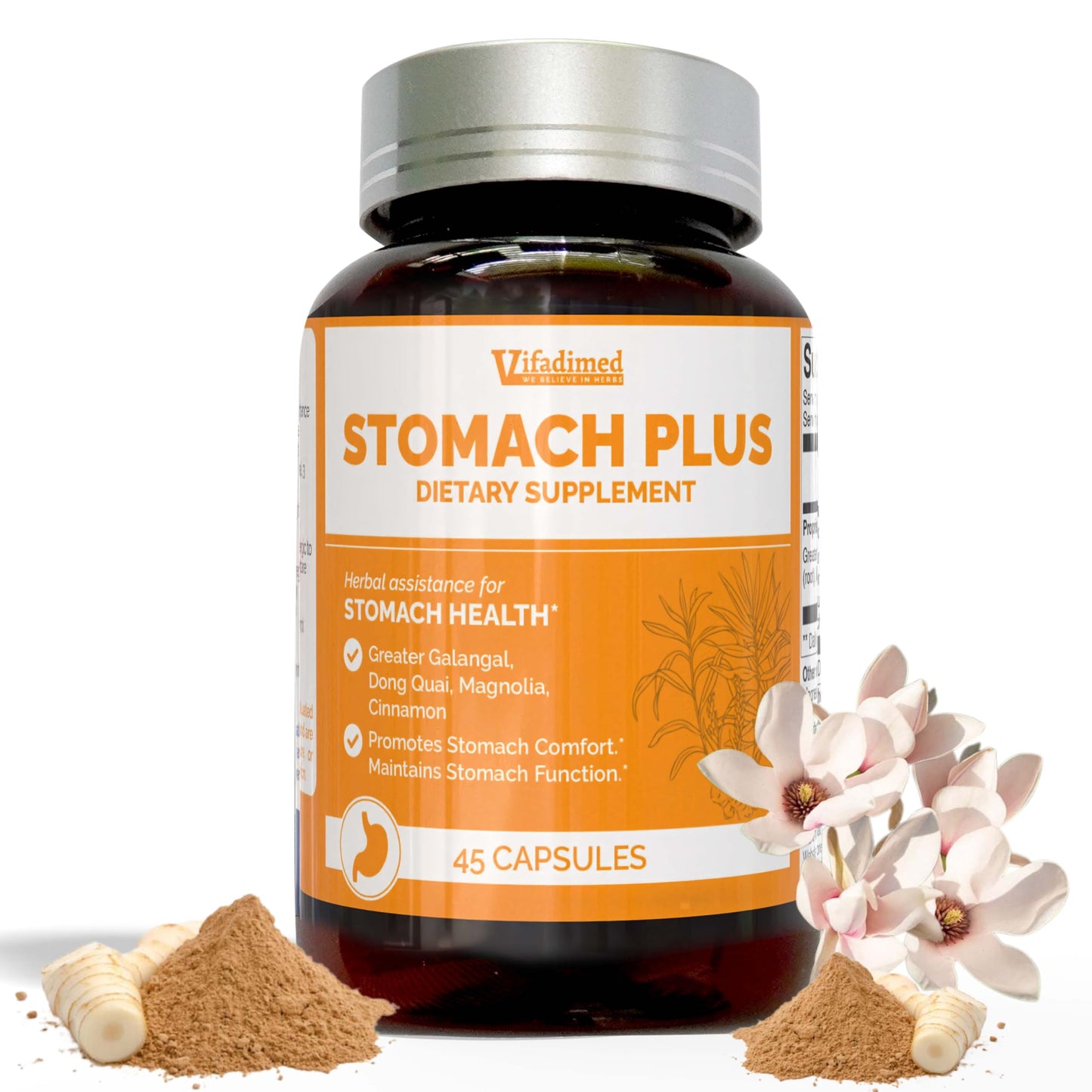VIFADIMED Stomach Plus – Stomach Lining Support with Galangal, Dong Quai, Cinnamon & Magnolia (45 Capsules)