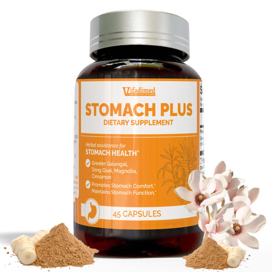 VIFADIMED Stomach Plus – Stomach Lining Support with Galangal, Dong Quai, Cinnamon & Magnolia (45 Capsules) BritishVita | Premium UK Vitamins & Wellness Supplements