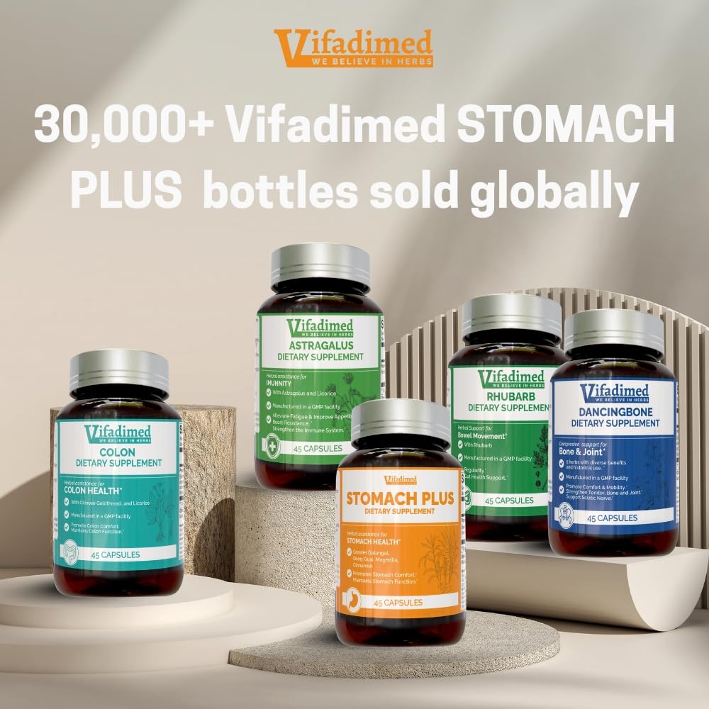 VIFADIMED Stomach Plus – Stomach Lining Support with Galangal, Dong Quai, Cinnamon & Magnolia (45 Capsules)