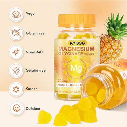 VIFSSG Magnesium Glycinate Gummies 500 mg | Triple Magnesium Complex