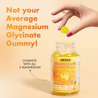 VIFSSG Magnesium Glycinate Gummies 500 mg | Triple Magnesium Complex