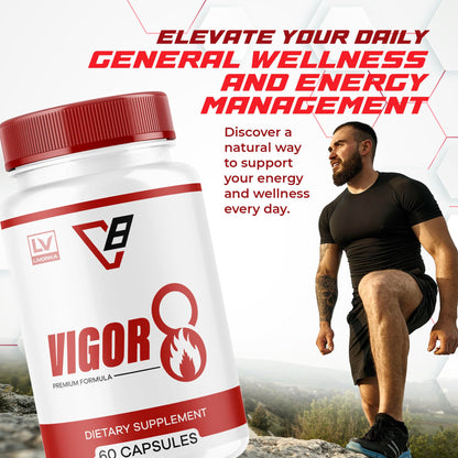 (5 Pack) Vigor 8 for Men – 300 Capsules (5 Months) | Premium Formula