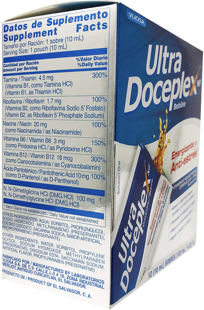 VIJOSA Ultra Doceplex Energy Pouches - Liquid B Complex (12 Pouches)
