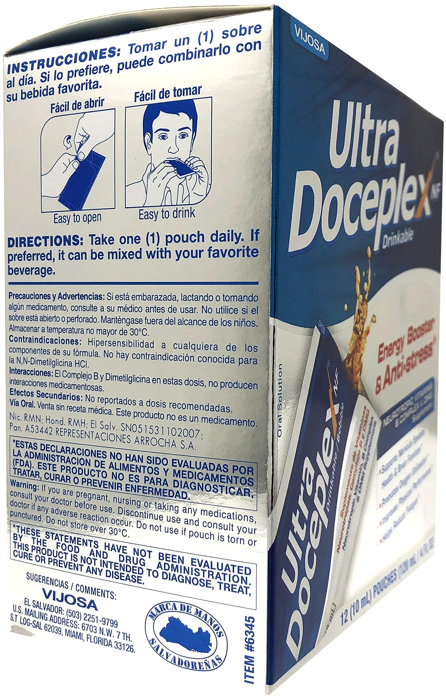 VIJOSA Ultra Doceplex Energy Pouches - Liquid B Complex (12 Pouches)