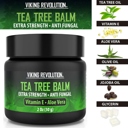 Viking Revolution Tea Tree Oil Cream – 2 oz, Pack of 1 | Eczema, Jock Itch, Ringworm, Nail Treatment