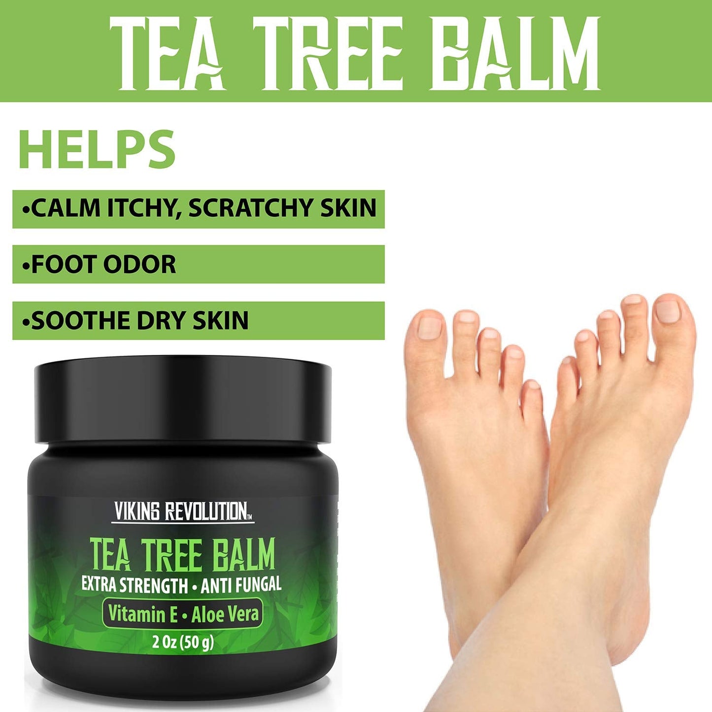Viking Revolution Tea Tree Oil Cream – 2 oz, Pack of 1 | Eczema, Jock Itch, Ringworm, Nail Treatment