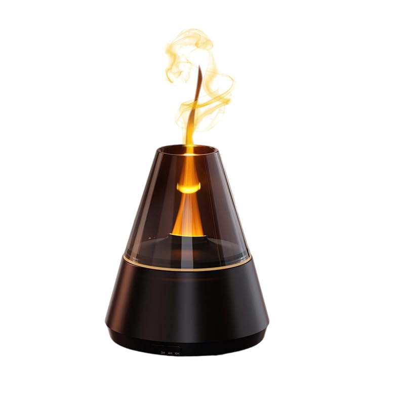 Villelei Candle Flame Essential Oil Diffuser – 7-Color LED Ultrasonic Humidifier with Timer