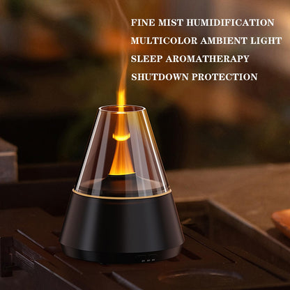 Villelei Candle Flame Essential Oil Diffuser – 7-Color LED Ultrasonic Humidifier with Timer
