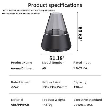 Villelei Candle Flame Essential Oil Diffuser – 7-Color LED Ultrasonic Humidifier with Timer