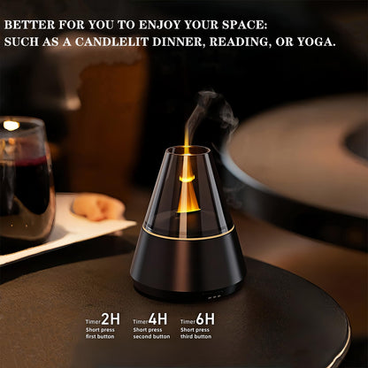 Villelei Candle Flame Essential Oil Diffuser – 7-Color LED Ultrasonic Humidifier with Timer