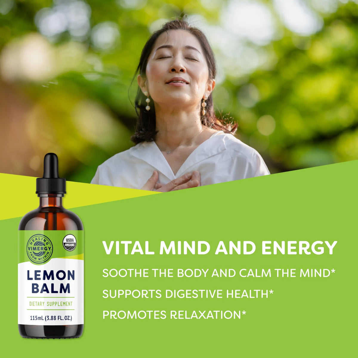 Vimergy Lemon Balm Tincture – USDA Organic, Alcohol-Free, 115 mL | Tea-Ready BritishVita | Premium UK Vitamins & Wellness Supplements