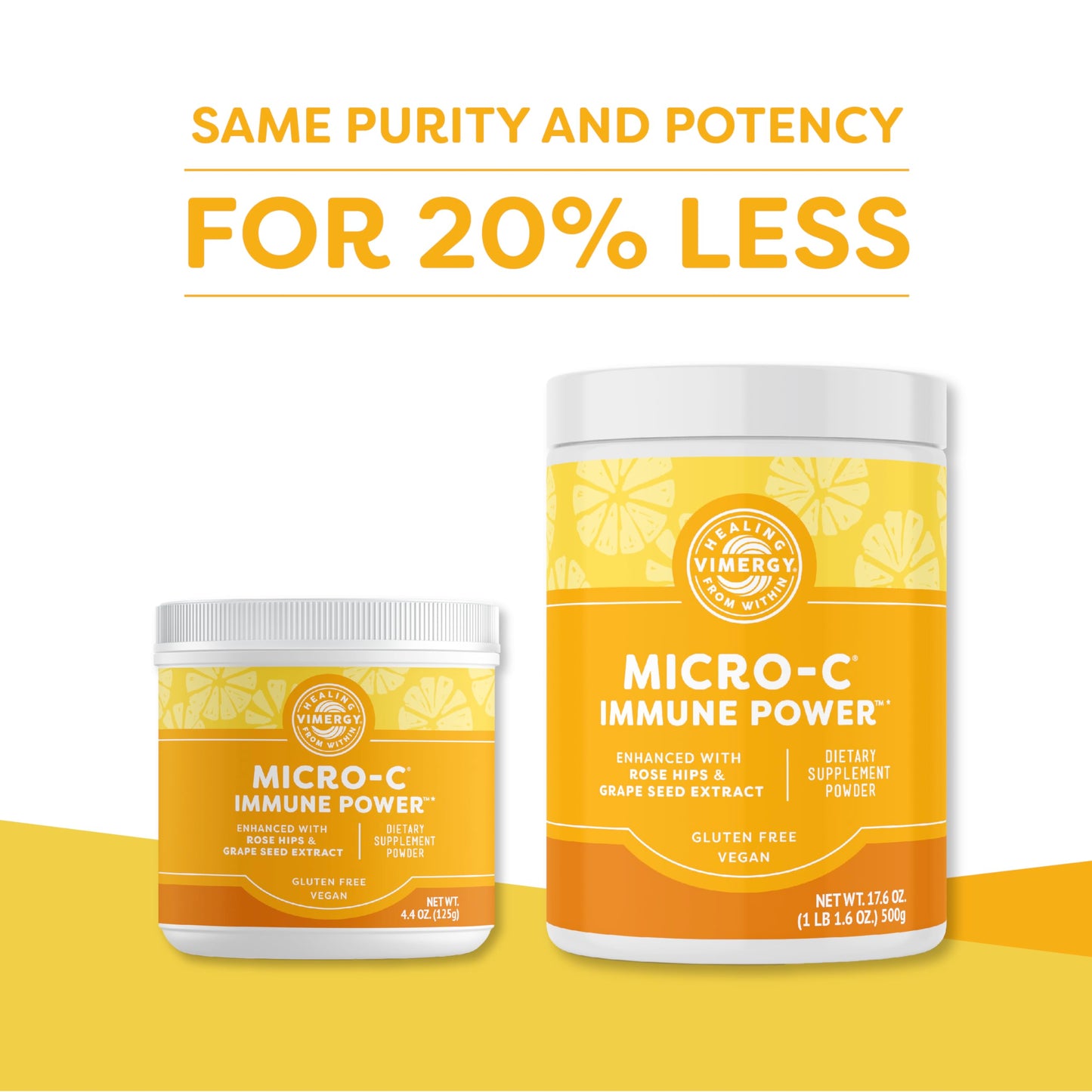 Vimergy Micro-C Immune Power™ - 500g, 139 Servings, 2000mg Vitamin C per Serving | Gluten-Free, Vegan
