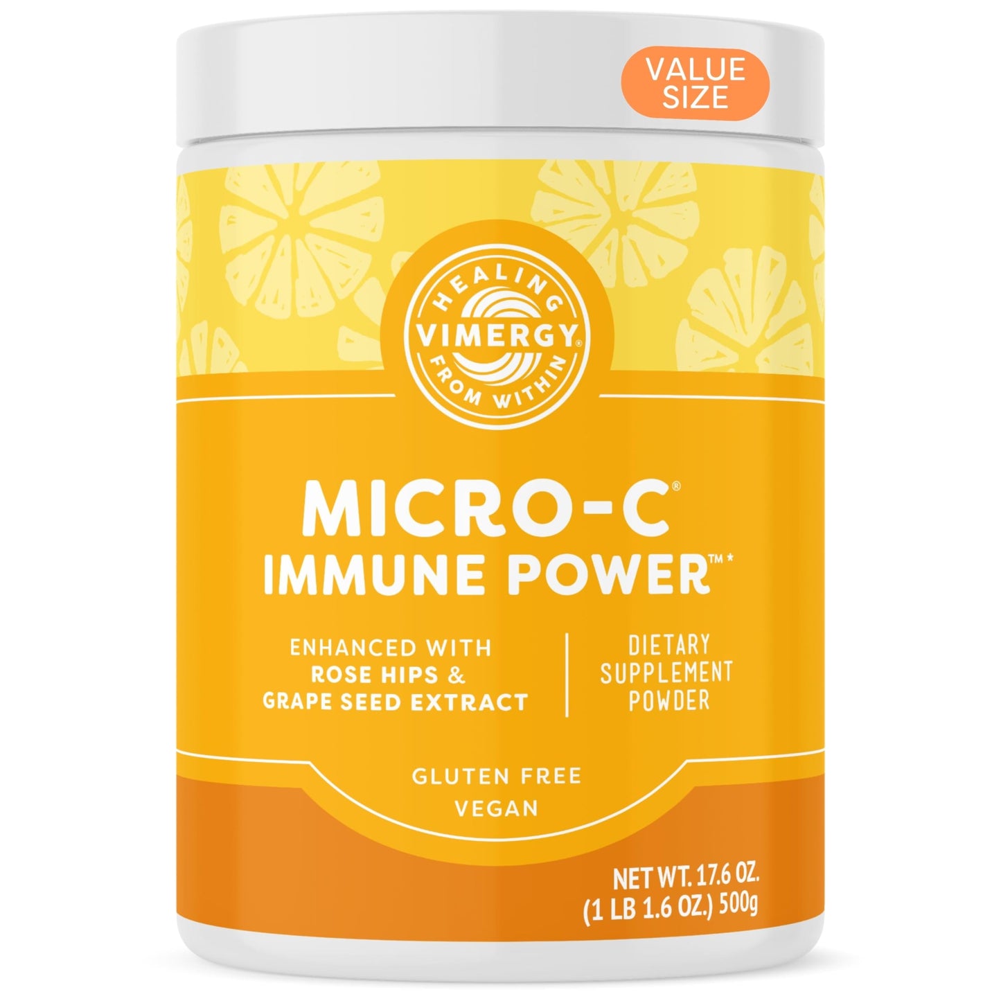 Vimergy Micro-C Immune Power™ - 500g, 139 Servings, 2000mg Vitamin C per Serving | Gluten-Free, Vegan