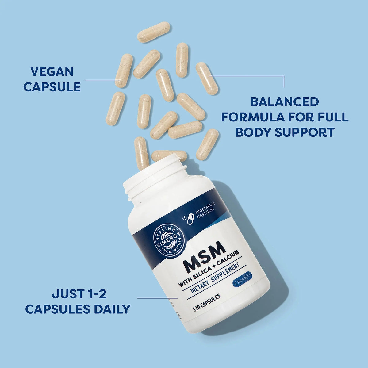 Vimergy MSM with Silica & Calcium Capsules – 120 Servings | Joint, Skin & Bone Support | Vegan & Gluten-Free BritishVita | Premium UK Vitamins & Wellness Supplements