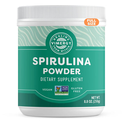 Vimergy Spirulina Powder – Concentrated Plant Protein for Immune & Cardiovascular Support – Vegan, Kosher, Gluten-Free – 250g BritishVita | Premium UK Vitamins & Wellness Supplements