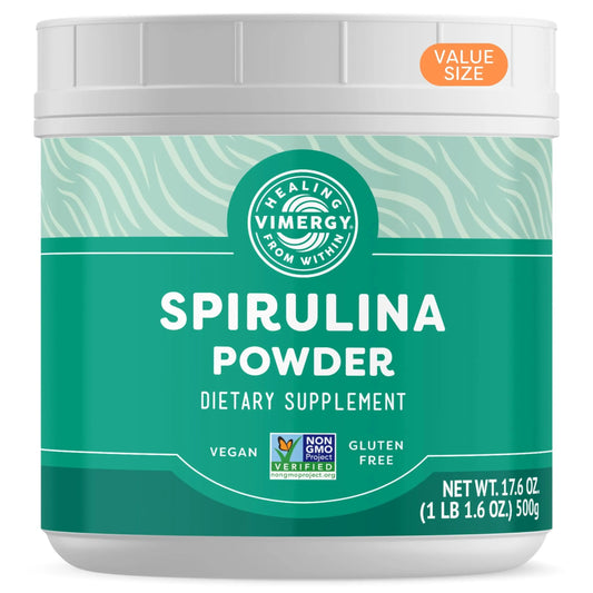 Vimergy Spirulina Powder 500g – 166 Servings | Plant Protein, Non-GMO, Gluten-Free, Vegan & Paleo BritishVita | Premium UK Vitamins & Wellness Supplements