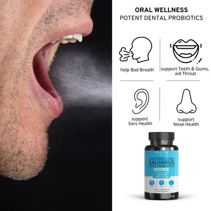 VINATURA Lactobacillus Salivarius Oral Probiotics – Mint Chewables, 45 Tablets