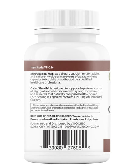 Vinco OsteoSheath4 with Vitamin K2 – 180 Capsules | Bone Health