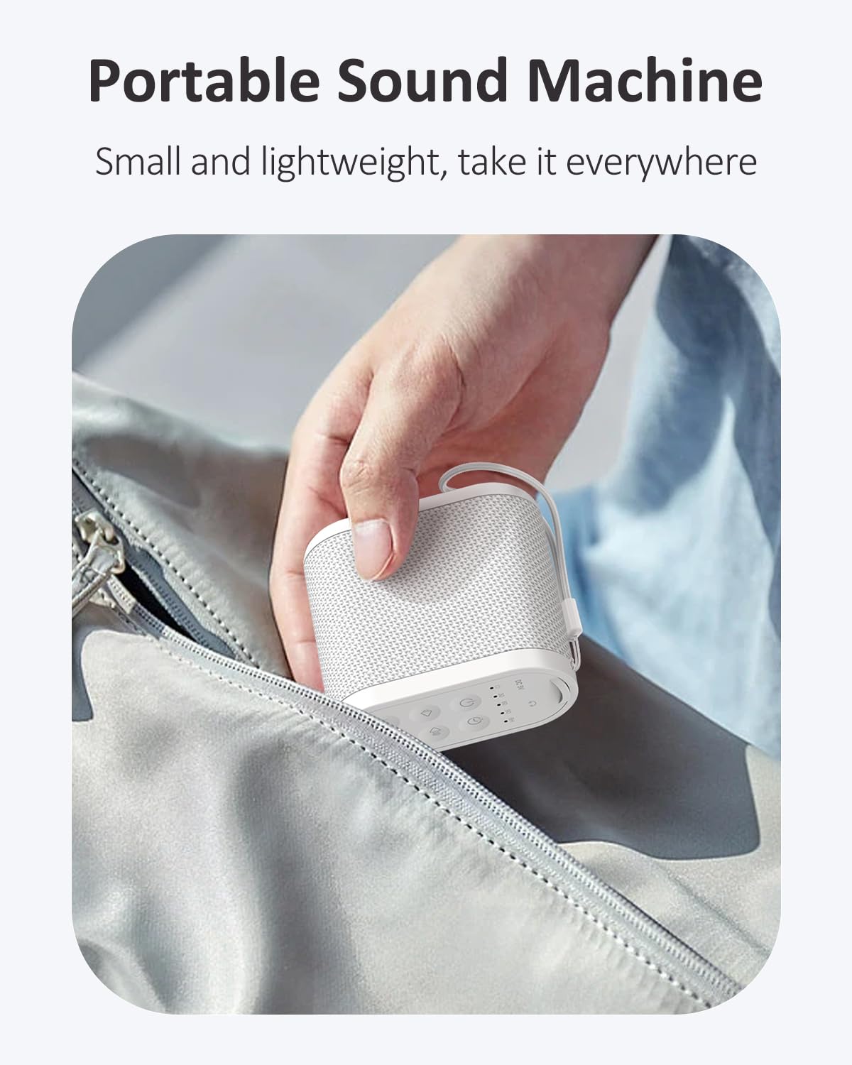 Vindsbay Portable Travel Sound Machine – 21 Sounds, 2000mAh Battery, Headphone Jack