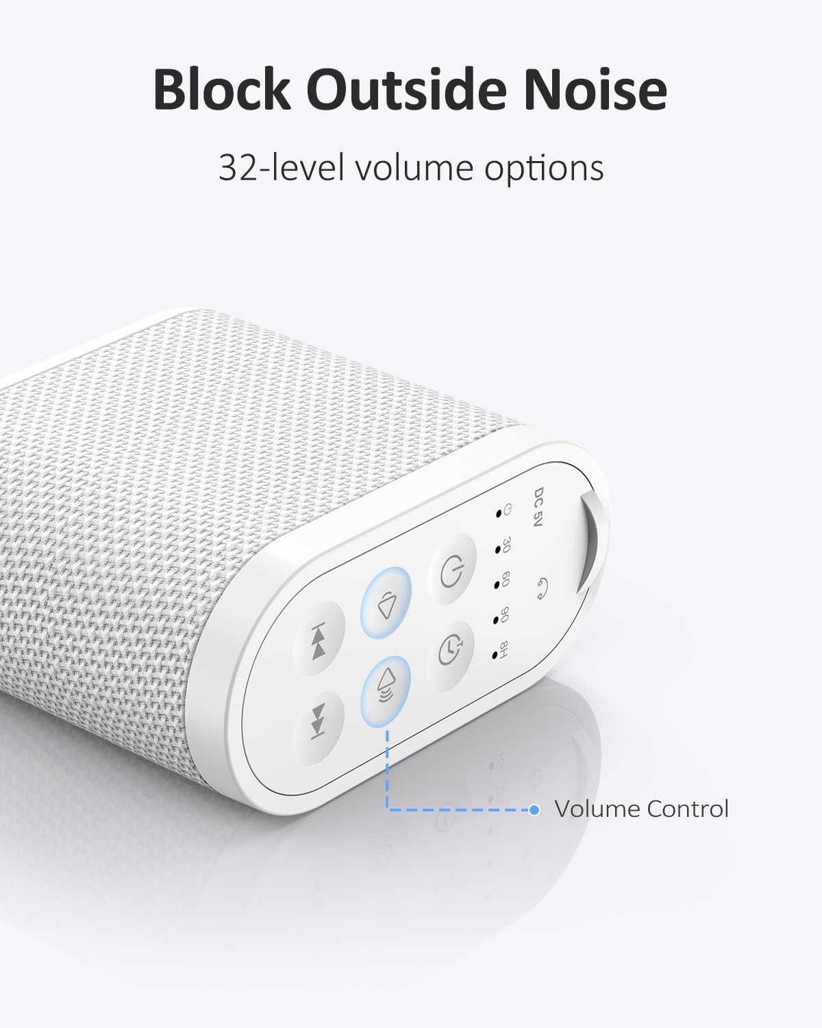 Vindsbay Portable Travel Sound Machine – 21 Sounds, 2000mAh Battery, Headphone Jack