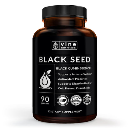 Vine Nutrition Black Seed Oil Capsules 500 mg - Immune & Heart Health