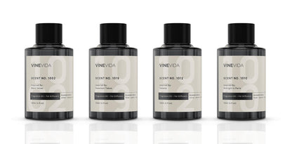 VINEVIDA 4-pk Hotel Fragrance Collection – Cold Air Diffuser Scents 1002, 1019, 1012 & 1010