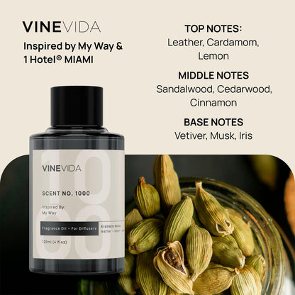 VINEVIDA Pack of 4 Hotel Fragrance Diffuser Oils | No. 1000, 1001, 1007, 1003
