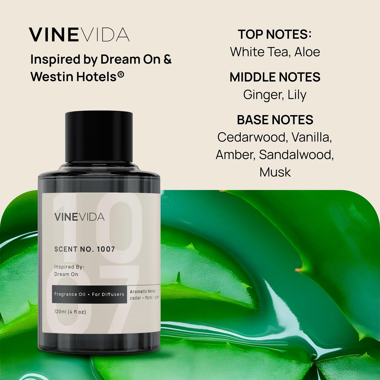 VINEVIDA Pack of 4 Hotel Fragrance Diffuser Oils | No. 1000, 1001, 1007, 1003