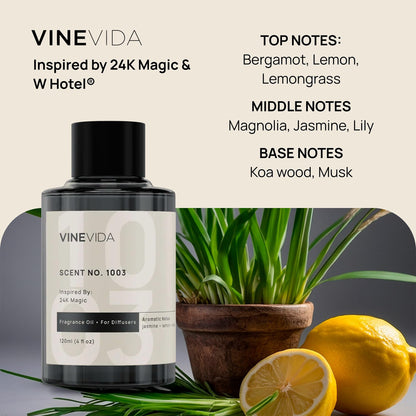 VINEVIDA Pack of 4 Hotel Fragrance Diffuser Oils | No. 1000, 1001, 1007, 1003
