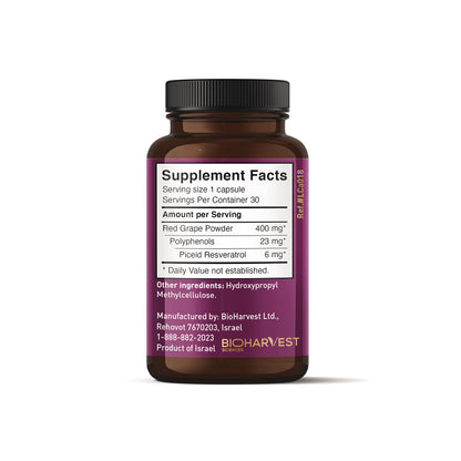 VINIA Piceid Resveratrol Supplement – Blood Flow & Heart Health (Non-GMO, 30 Count)