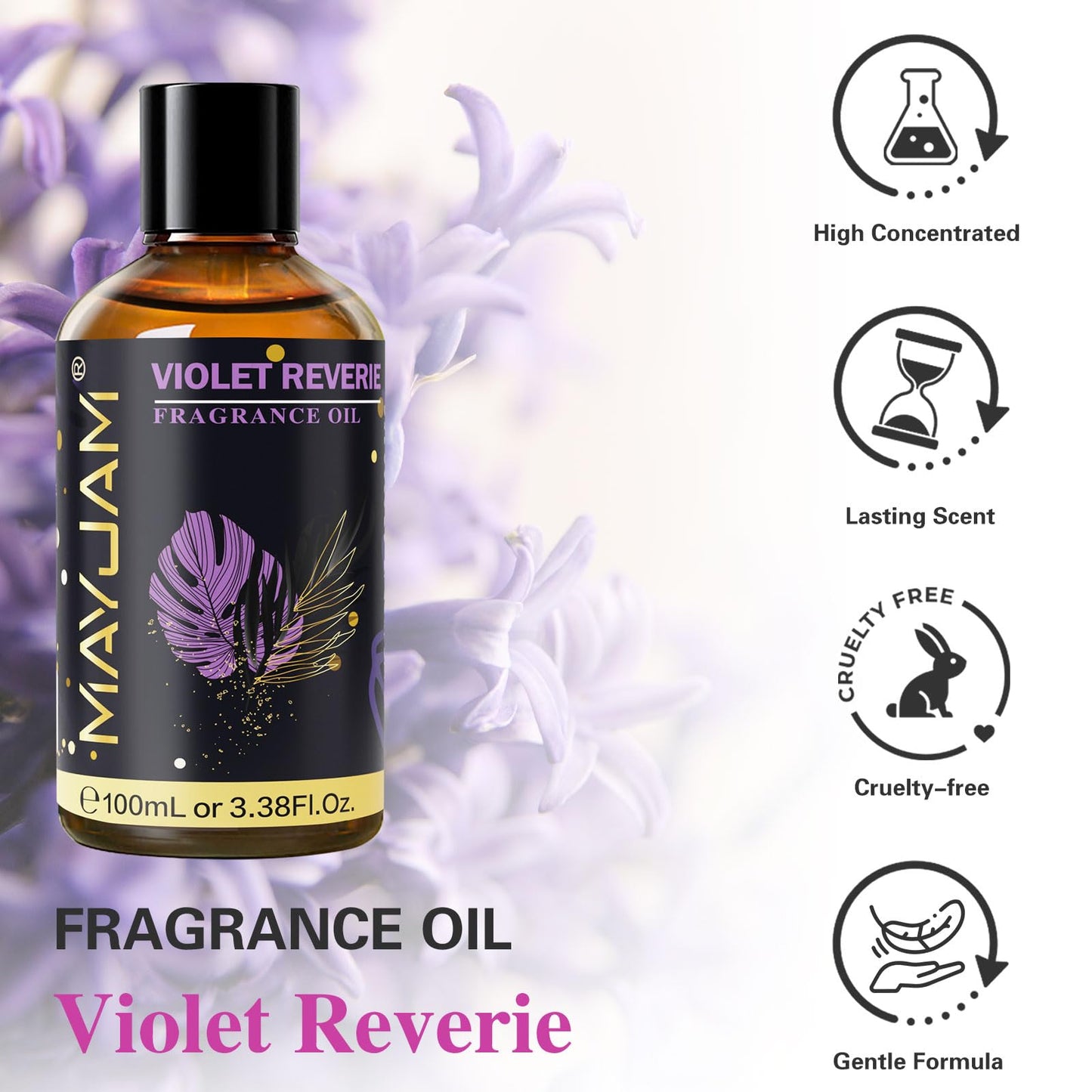 Violet Reverie Fragrance Oil 100ml | MAYJAM for Diffusers, Soaps & Candles