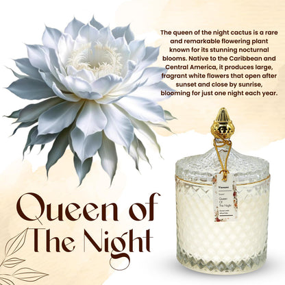 VIONAMI Luxury Scented Candle Gift – Queen of The Night Rare Flower, 14.8 oz Soy Jar