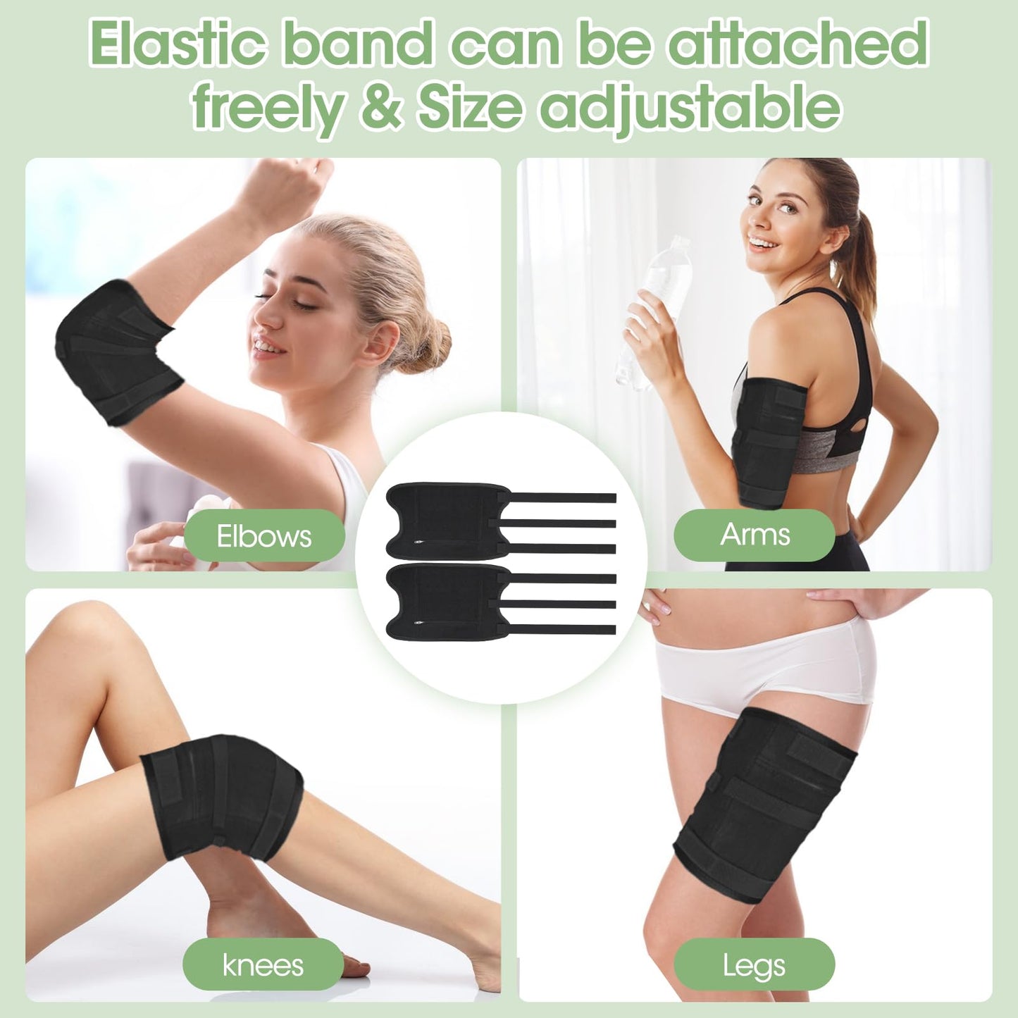 Viowey Castor Oil Pack Wrap for Women – Reusable, Machine Washable, 6 Pcs, Black