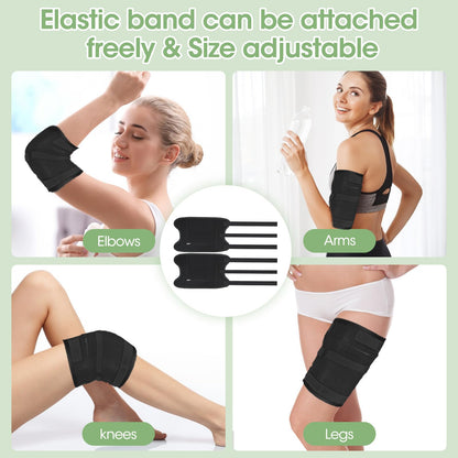 Viowey Castor Oil Pack Wrap for Women – Reusable, Machine Washable, 6 Pcs, Black