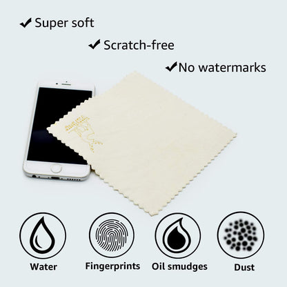 VIPbuy 4 Pack Natural Chamois Cleaning Cloths (8x8) for Glasses & Screens