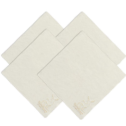 VIPbuy 4 Pack 6x6 Natural Chamois Glasses Cleaning Cloths – Scratch-Free, Ultra Absorbent